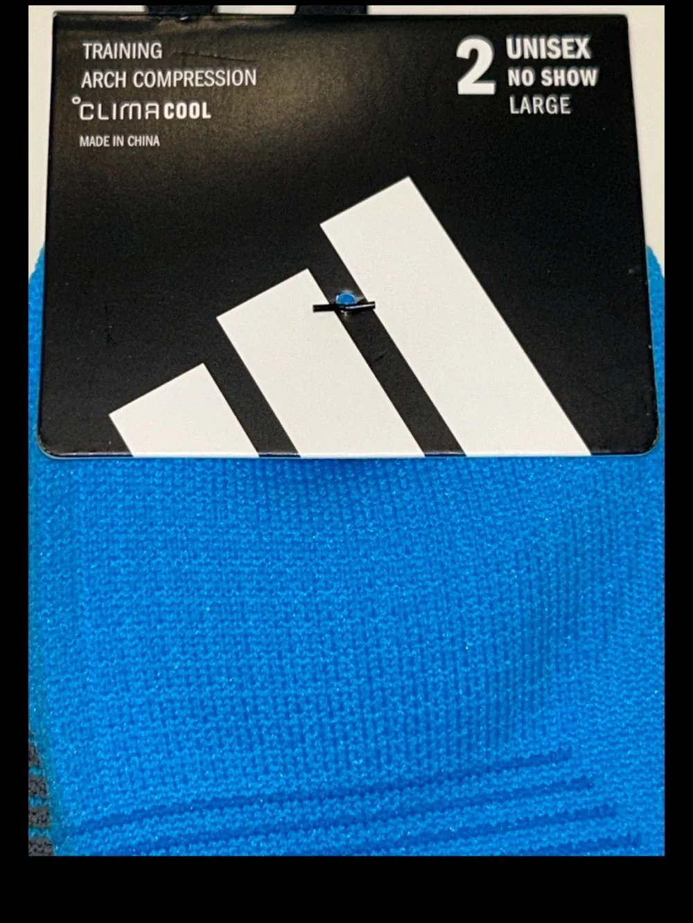 Adidas Training No Show Socks 2 Pair Men 8-12 W 10-13 Blue Gray wBlack Logo NEW